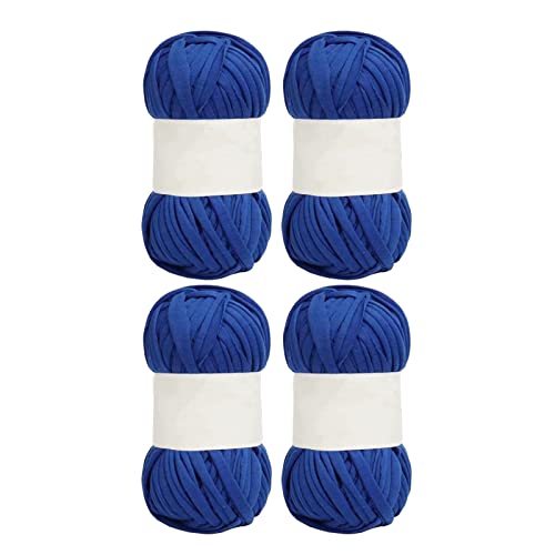 5pcs Spaghetti -Garn, Helle Farbe Weicher Baumwollteppichgarn Zum Häkeln, Stricken und DIY mit T -Shirt -Garn, Insgesamt 25,2 Yards (Dunkelmarineblau) von Ghzste