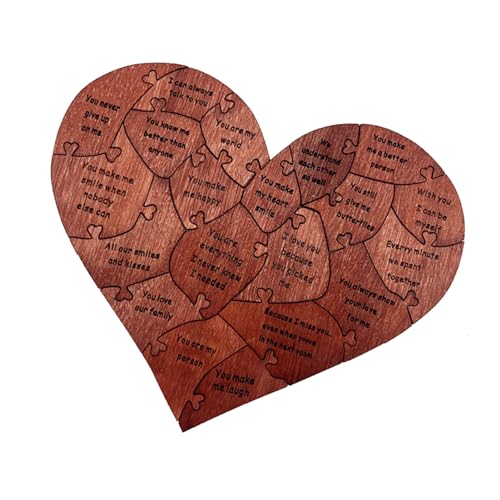 Herzpuzzle aus Holz – Gründe, Warum Ich Dich Liebe – Personalisiertes Puzzle in Holzbox – 20 Gründe, Warum Ich Dich Liebe, Geschenke für Sie und Ihn, Zum Hochzeitstag von Ghzste