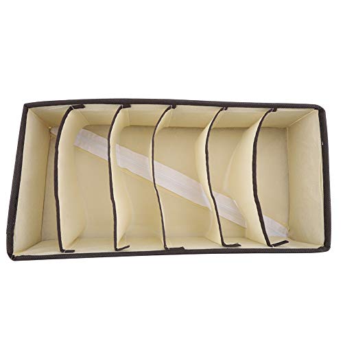 Tragbare Speicherbox, Organizerbehälter mit Polyester+ Nylon, 7 Gitter, 33 * 30 * 9 Cm für Schal, Handschuhe, Unterwäsche (Beige 4-teiliges Set) von Ghzste