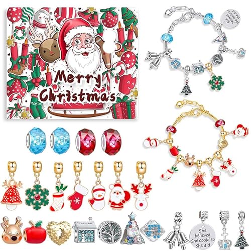 Weihnachts-Adventskalender-Armbänder 2025 für Frauen und Mädchen, 24-Tage-Feiertags-Countdown-Kalender, DIY-Schmuckherstellungsset mit 2 verstellbaren Armbändern, geschenk Weihnachts-Adventskalender-Armbänder 2025 für Frauen und Mädchen, 24-Tage-Feiertags-Countdown-Kalender, DIY-Schmuckherstellungsset mit 2 verstellbaren Armbändern, geschenk von Ghzste