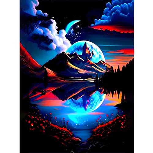 Diamond Painting Erwachsene Berg,Wald 5D Diamond Painting Bilder,DIY Diamant Kunst Malerei Stickerei Set Kreuzstich Bilder Home Wand Dekor(30x40cm) von Giahism