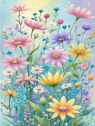 Blumen Diamond Painting Set-Blumen Diamond Painting Erwachsene,5D Diamant Painting Bilder für Geschenk Home Wall Decor,Erwachsene Bastelset(30x40cm) von Giahism