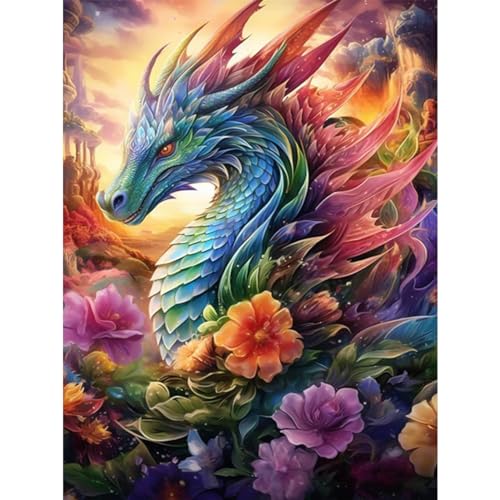 Drache Diamond Painting Erwachsene-Drache Diamant Painting Bilder Erwachsene,Tiere Diamond-Painting Arts Craft für Home Wand Decor(30x40cm) von Giahism