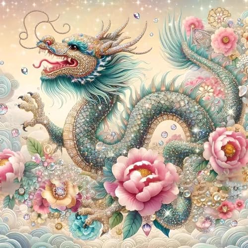 Drachen Diamond Painting Erwachsene,Drachen 5D Diamond Painting Bilder,DIY Diamant Kunst Malerei Stickerei Set Kreuzstich Bilder Home Wand Dekor(30x30cm) von Giahism