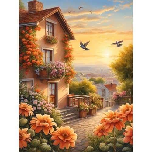 Giahism Landschaft Malen nach Zahlen Erwachsene-Malen nach Zahlen für Erwachsene Blumen,Landscape Paint by Numbers Adult,DIY Ölgemälde für Home Décor(30X40cm) von Giahism