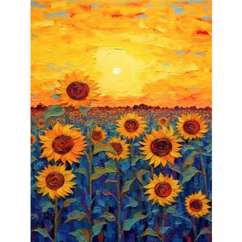 Giahism Malen Nach Zahlen Erwachsene Landschaft-Sonnenblume Malen Nach Zahlen für Erwachsene,Sonnenblume Malen Nach Zahlen Erwachsene Set Freizeit und Wanddekoration(30x40cm) von Giahism