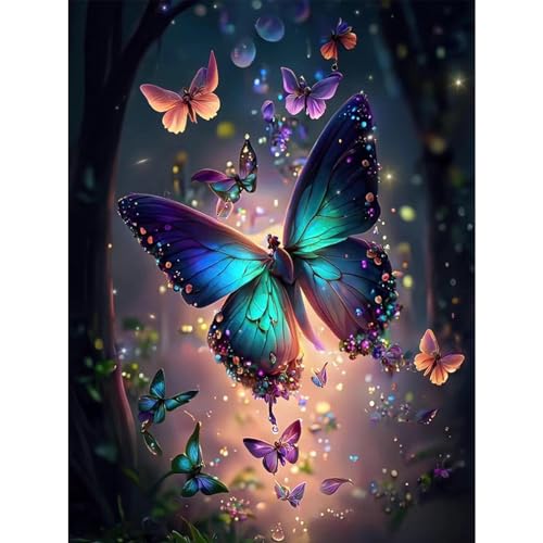 Schmetterling Diamond Painting Erwachsene Set-Diamant Painting Bilder Erwachsene Schmetterling,Diy Schmetterling Diamanten Painting Als Heimdekoration(30x40 cm) von Giahism