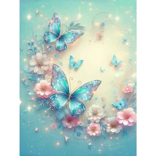 Schmetterling Diamond Painting Erwachsene-Schmetterling Diamond Painting, 5D Diamant Painting Bilder für Geschenk Home Wall Decor,Erwachsene Bastelset(30x40cm) von Giahism