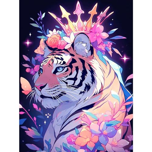 Tiger Diamond Painting Erwachsene-Tiger Diamant Painting Bilder Erwachsene,Tiere Diamond-Painting Arts Craft für Home Wand Decor(30x40cm) von Giahism