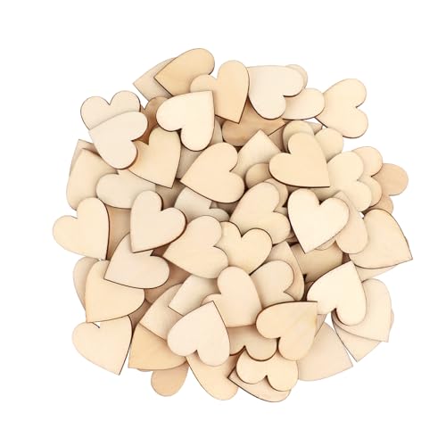 Giantree 100 Stück Holzherzen, 2CM Holz Herzen Klein Holzherzen zum Beschriften Streudeko Holzherzen Deko Hochzeit Holzschilder für Tischdekoration Hochzeit Geburtstag Geschenkanhänger von Giantree