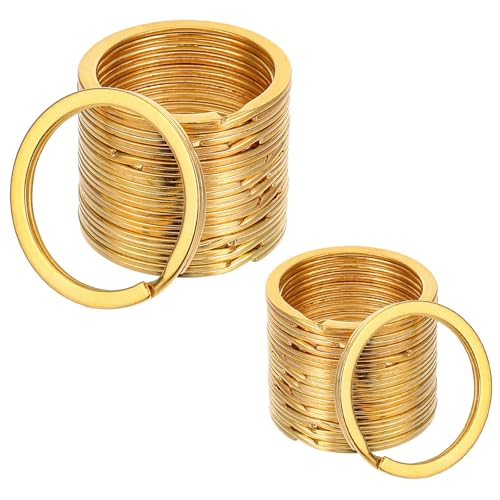 Giantree 40 Stück Schlüsselringe Gold Edelstahl, 2 Größen Ф25mm 30mm Flache Schlüsselanhänger Ring Schlüssel Zubehör DIY Schlüsselanhänger Zubehör Metalle Ringe für Schlüssel und Handwerk von Giantree