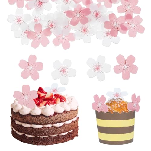 Giantree 60 Stück Essbare Tortendeko Blumen, Tortendeko Hochzeit Essbare Blüten Tortendeko Cupcake Topper Essbare Blumen Tortenaufsätze Essbare Blumen für Torte Tortendeko Blumen von Giantree