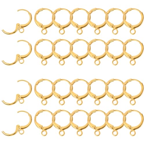 Giantree 80 Stk Ohrringhaken, Ohrringe Selber Machen Set Ohrhaken Ohrring Verschluss Ohrringe Diy Ohrhänger Ohrhaken Ohrringe Zubehör für Basteln von Ohrhängern Creolen(Gold) von Giantree