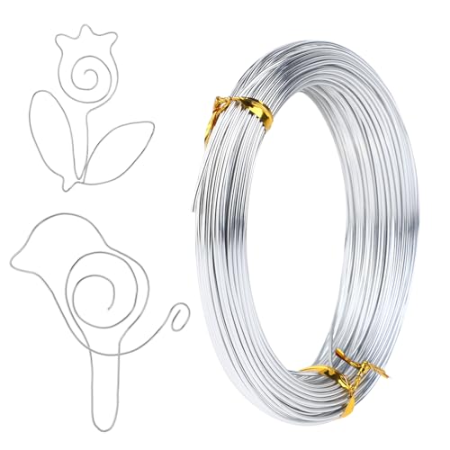 Giantree Basteldraht, 1mm×20m Aluminiumdraht Schmuckdraht Modellierdraht DIY Draht zum Basteln Silber Basteldraht Draht zum Basteln für Schmuck Handwerk Bastelarbeiten (silbrig) von Giantree