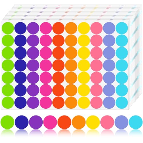 10 Farben 20mm Klebepunkte Bunt 1400 Stück Punkt Aufkleber Runde Aufkleber Bunte Klebepunkte Glue Dots Farbige Klebepunkte Etiketten Markierungspunkte Selbstklebende für Kalender Büro Schule von Gicare