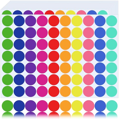 10 Farben 20mm Klebepunkte Bunt 1400 Stück Punkt Aufkleber Runde Aufkleber Bunte Klebepunkte Glue Dots Farbige Klebepunkte Etiketten Markierungspunkte Selbstklebende für Kalender Büro Schule von Gicare