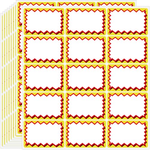 Preisetiketten 75 x 50mm Ablösbarer Preisschilder Etiketten Selbstklebend, Klebeetiketten zum Beschriften, 150 Stück Aufkleber zum Beschriften für Flohmarkt Zubehör, Marmeladengläser von Gicare