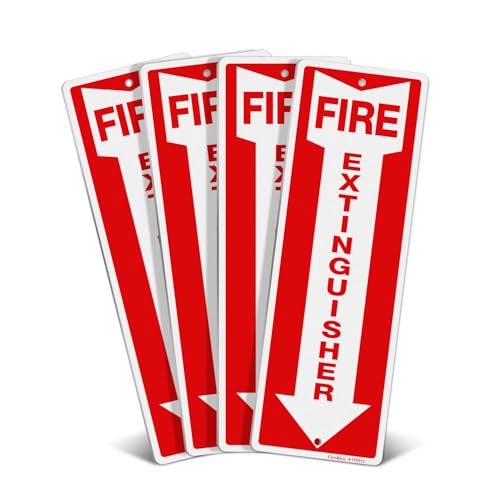 GicnKeuz Feuerlöscher-Schild, 30,5 x 10,2 cm, rostfreies, schweres Aluminium, reflektierend, wetterfest und lichtbeständig, 2 vorgebohrte Löcher, einfach zu installieren, für den Innen- und von GicnKeuz