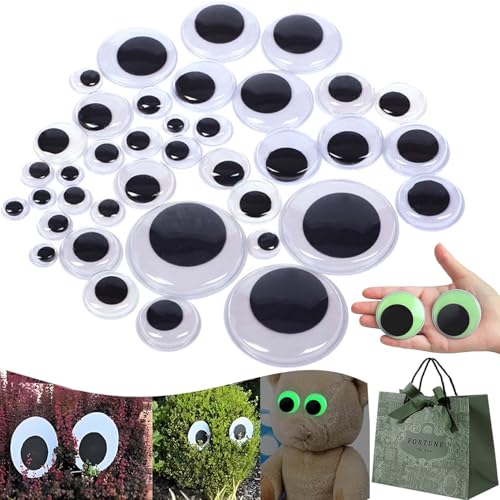 Halloween Googly Eyes for Bushes, Glow in the Dark Googly Eyes Large, bush googly eyes With Self Adhesive, Halloween Glowing Decorations, Outdoor Halloween Decor (Black*10) von Gienslru