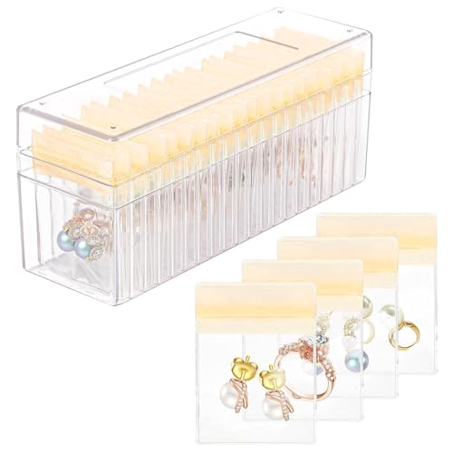 Acryl-Schmuckschatulle, tragbar, transparent, mit 20 Schmuck-Organizer-Taschen, Reise-Schmucketui für Ohrringe/Ringe/Halsketten von Gift2u