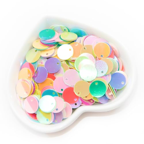 10 mm flache runde Pailletten, Pailletten und Spangles Bastelbedarf für Heimwerker, 2000 Stück, grüne PVC-Pailletten für Schmuckherstellung, Stickerei, Applikation, Stricken (bunt) von Giftmeet