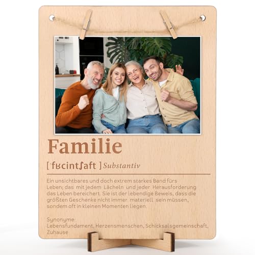 Giftota Familie Geschenk Bilderrahmen mit Holz Klammern und Leine, DIY Fotorahmen, Geschenke für Familie zum Geburtstag, Weihnachten von Giftota