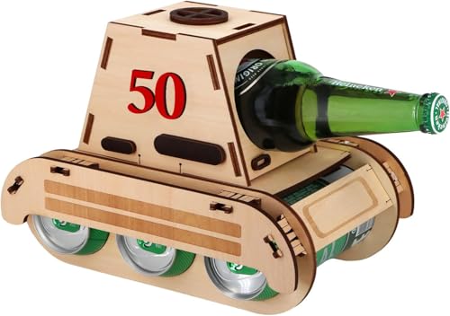 Giftota Lustige 50. Geburtstag Geschenke, TankBierträger Holz, Flaschenträger, Bier Geschenke für Männer, Geschenke zum 50 Geburtstag Mann von Giftota