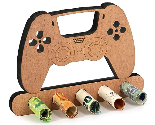 Giftota - Originelle Geburtstag Geldgeschenk Holz - Geldgeschenk für PS4, PS5, Xbox oder andere Spielekonsolen - Spiel Controller Geschenk - Geschenke aus Holz - Geschenke für Frauen und Männer von Giftota