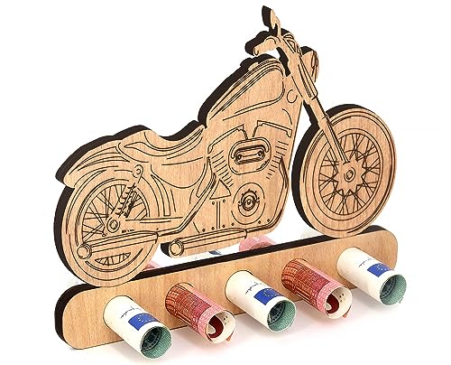 Giftota - Originelle Geburtstag Geldgeschenk Holz - Geschenk für Motorrad - Chopper, Rocker Geldgeschenk - Geschenke aus Holz - Geschenke Geldgeschenk für Frauen & Männer von Giftota