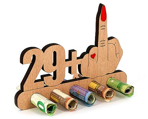 Giftota - Originelle Lustig 30. Geburtstag Geldgeschenk Holz - 29 + 1 - Geschenk zum 30.Geburtstag - Geburtstag Jubiläum - Geschenke aus Holz Frauen & Männer - 30 Geburtstag Deko von Giftota