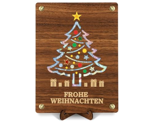 Giftota Weihnachten Geldgeschenk mit Weihnachtskarte, Weihnachten Geschenke aus Holz, Geldgeschenke Verpackung Weihnachten, Geschenkideen Weihnachten für Mann Frau Freund Familie von Giftota