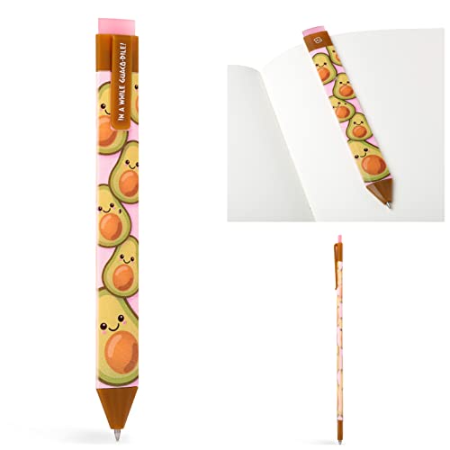 Pen Bookmark mit Tintennachfüllungen | Löschbarer Kugelschreiber und Lesezeichen 3-in-1 | Neuheitsstift mit Tinte und Radiergummi | Seitenmarkierung | Buchmarker | Seitenhalter-Clip (Avocado) von Gifts for Readers & Writers