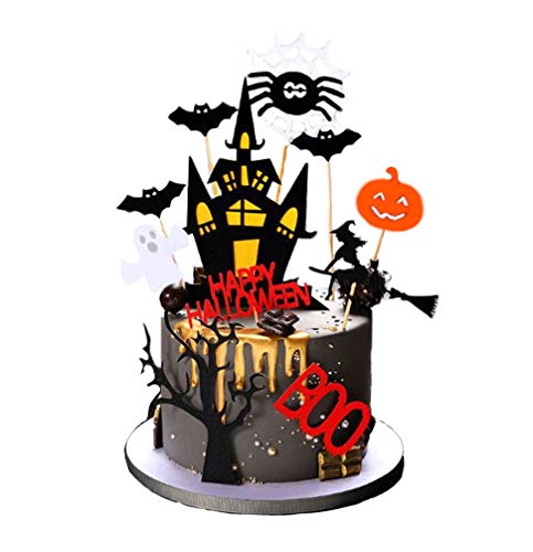 22 Stück Halloween Cake Topper Cupcake Topper Spukhaus Cake Topper Halloween Kuchen Dekoration Geist Kuchen Dekoration Kürbis Cupcake Dekoration für Zauberer Party Geisterparty Spinne Party von Giga Gud