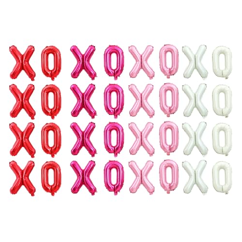 40,6 cm große XOXO LOVE Buchstaben Pink Rot Folienballons (XOXOLOVE) (XOXO + Rot + Rosa + Weiß) von Giga Gud