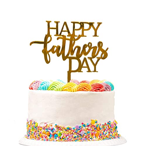 6 Stück Happy Father's Day Cake Topper Cake Topper Acrylic Cake Topper Decorative Party Cake Decoration for Father's Day (letter-father's Day) von Giga Gud