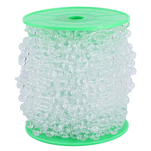 Gigicial 23,6 Zoll Bastelschnur, Perlenperlen, Perlenschnur, Dekoration, Kunstperlen-Girlande, Rollstrang, für Hochzeitsfeier-Dekoration, Weihnachtsbaumschmuck, Partyzubehör (Clear) von Gigicial