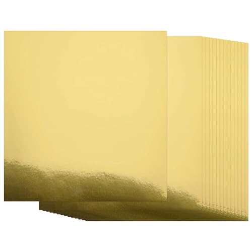 Metallic-Gold-Kartonpapier, 50 Stück à 30,5 x 30,5 cm (250 g/m²) – Gold-Karton, kratzfest, spiegelnde Oberfläche von Gildecks