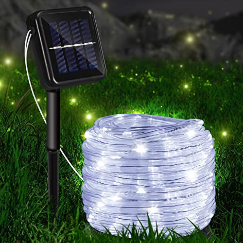 Gimisgu 30M Solar Lichtschlauch Außen, 300 LEDs Wasserdicht Außenlichterkette, 8 Modi LED Schlauch Kaltesweiß, Solar LED Lichterschlauch für Garten, Balkon, Hochzeit, Party und Weihnachten von Gimisgu