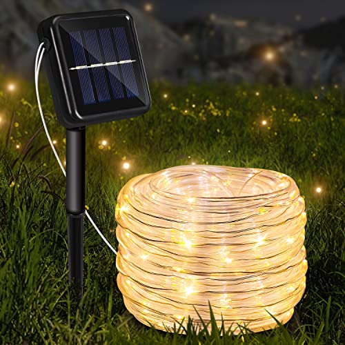 Gimisgu 30M Solar Lichtschlauch Außen, 300 LEDs Wasserdicht Außenlichterkette, 8 Modi LED Schlauch Warmweiß, Solar LED Lichterschlauch für Garten, Balkon, Hochzeit, Party und Weihnachten von Gimisgu