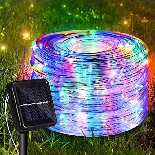 Gimisgu Solar Lichtschlauch Aussen, 20M 200 LED Mehrfarbig Außenlichterkette, IP65 Wasserdicht, 8 Beleuchtungsmodi Lichterkette für den Außenbereich, Dekorative Gartenbeleuchtung von Gimisgu