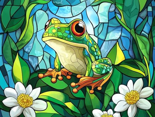 Ginfonr DIY Diamond Art Painting Zubehör Frosch Set Full, 5D Diamant Painting Blume Bilder Kit Crystal Rhinestone Embroidery Decoration Für Home Wall Décor 30x40 cm8184 von Ginfonr