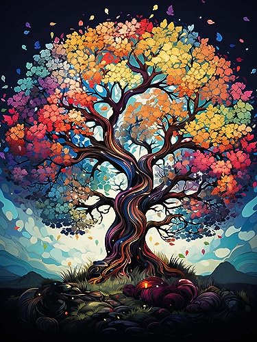 Ginfonr DIY Diamond Painting Zubehör Baum Set Full, 5D Diamant Painting Baum Des Lebens Bilder Kit Crystal Rhinestone Embroidery Decoration Für Home Wall Décor 30x40 cm von Ginfonr