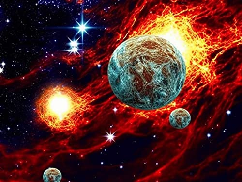 Ginfonr Diamond Painting 5D Diamant Malerei Planet Sternenhimmel Universum Nach Anzahl Kits Full Drill Paint Mit Diamonds Arts Wall Decor 30 * 40 cm von Ginfonr