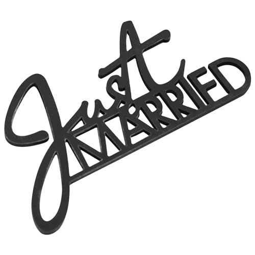 Ginger Ray Black Wooden Just Married Tischschild Hochzeit, Schwarz von Ginger Ray