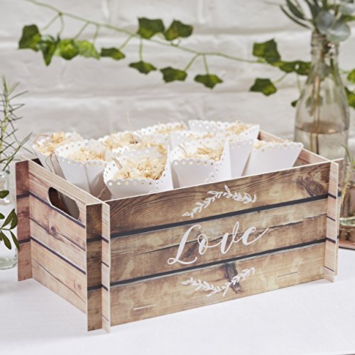 Ginger Ray Kartenbox in Holzoptik, ideal für Hochzeiten und Partys, Braun von Ginger Ray