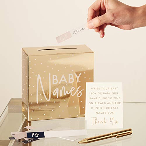 Ginger Ray Box mit Goldfolie für Babynamen, Geschlecht enthüllt von Ginger Ray