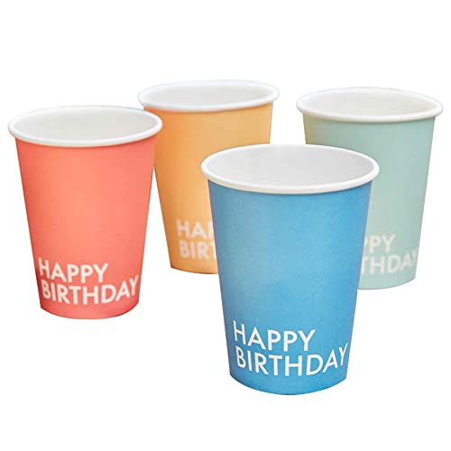 Ginger Ray Eco Paper Party Bunte Regenbogen Papier Happy Birthday Becher – 8 Stück von Ginger Ray