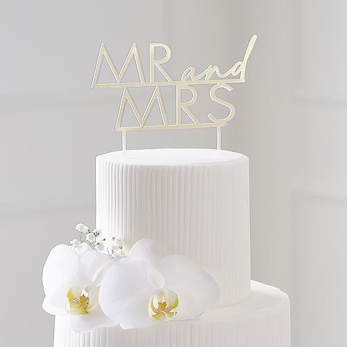 Ginger Ray Gold Acrylic 'Mr & Mrs' Cake Topper Wedding Cake Decoration 14.5cm x 15.8cm von Ginger Ray