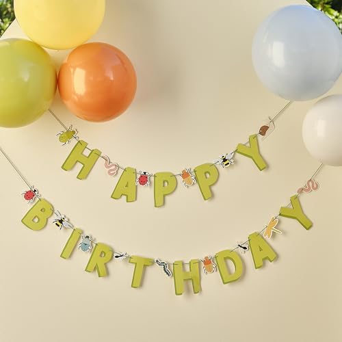 Ginger Ray Gruselige Krabbelkäfer „Happy Birthday“-Buchstabenbanner, Wimpelkette, Girlande für Kindergeburtstag, Party-Dekoration, 1,5 m von Ginger Ray