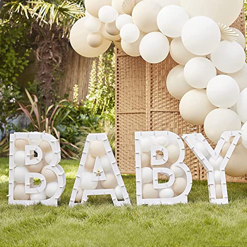 Ginger Ray Hello Baby Shower Ballon Mosaik Schild Party Dekoration Stand Buchstaben weiß von Ginger Ray